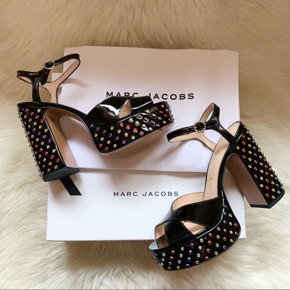 Marc Jacobs Shoes - New! Rare MARC JACOBS Lust Jeweled Embellished Patent Platform Chunky Sandals